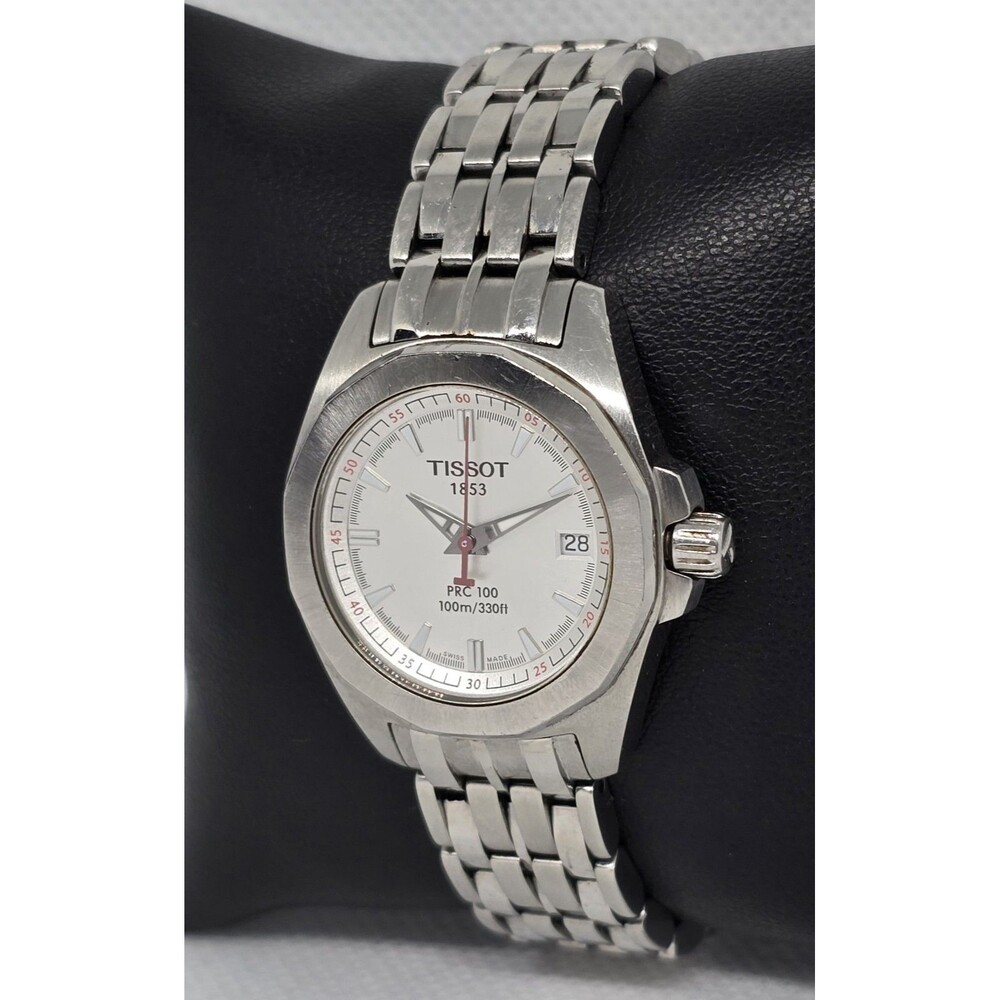 Women's Tissot 1853 Silver Tone Dial Date Royal Oak Bezel Bracelet Band Watch 10 - Picture 2 of 7